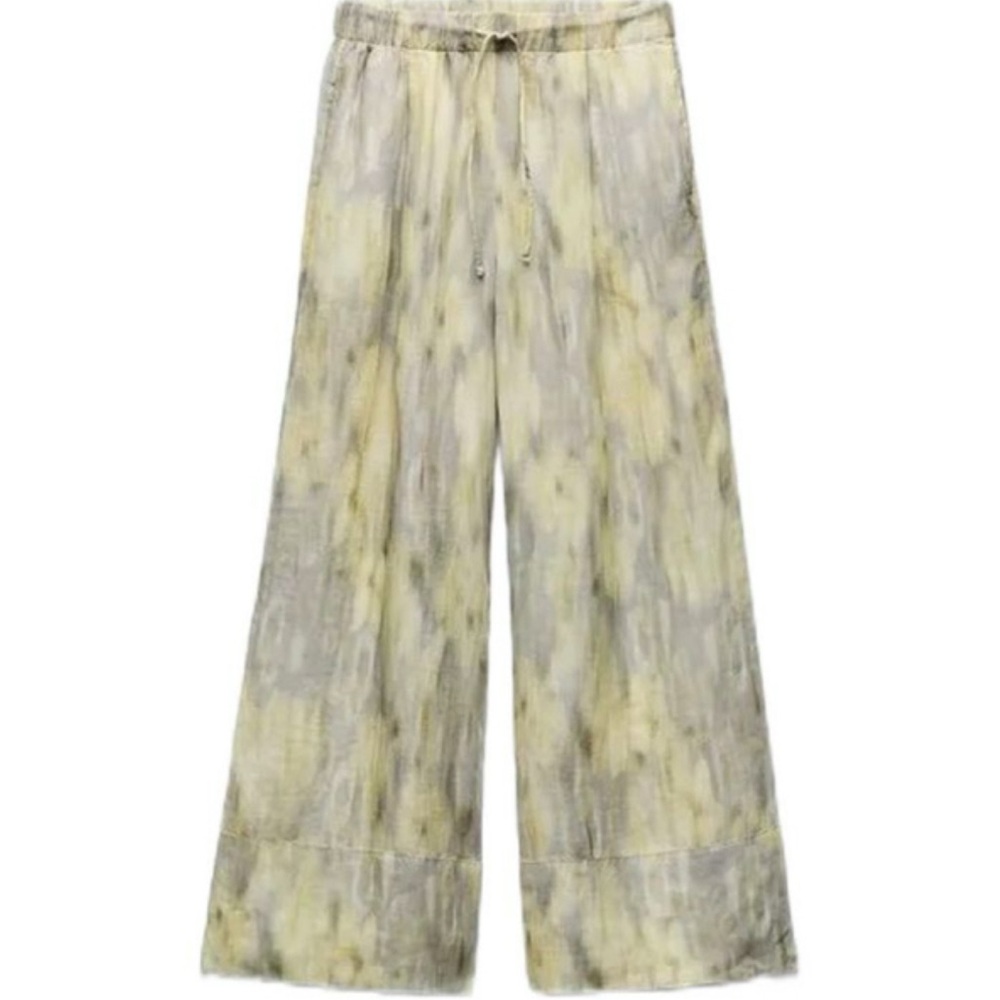 Stylish Gray and Yellow summer Sheer Pants